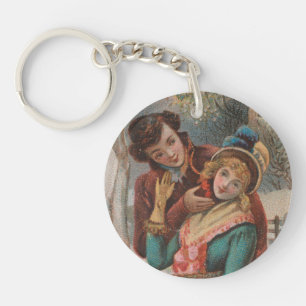 Porte-clés Noël, Angleterre - Publicité de l'ère victorienne,