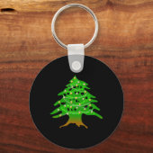 Porte-clés Noël Arbre Libanais Liban Drapeau Ced de Noël (Recto)