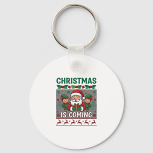 Porte-clés Noël arrive Père Noël Elfes Rennes
