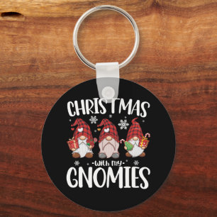 Porte-clés Noël avec mes Gnomies Buffalo carreau rouge Gnome 