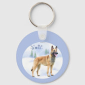 Porte-clés Noel Belge Malinois (Verso)