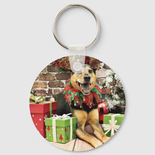 Porte-clés Noël - Berger allemand X - Bailey (Recto)