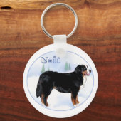Porte-clés Noel Bernese Mountain Dog - Customisé (Recto)
