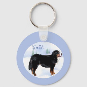 Porte-clés Noel Bernese Mountain Dog - Customisé