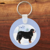 Porte-clés Noel Bernese Mountain Dog - Customisé (Recto)