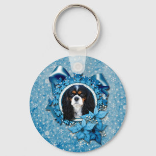 Porte-clés Noël - Blue Snowflakes - Cavaliers