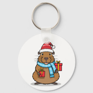 Porte-clés Noël Capybara