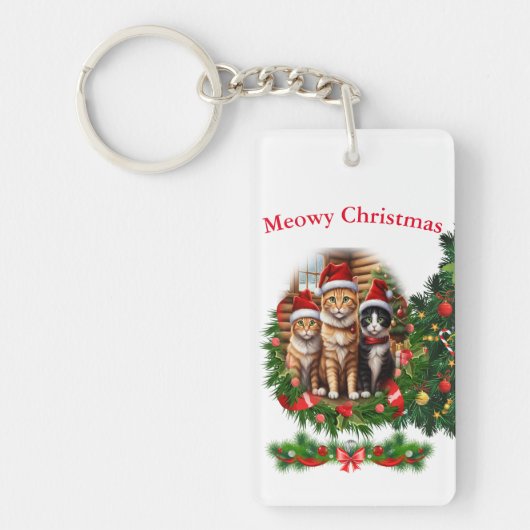 Porte-clés Noël chats (Devant)