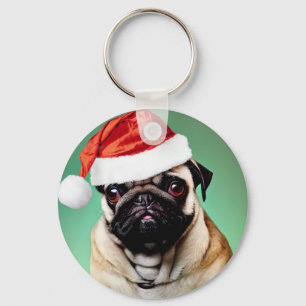Porte-clés Noël Chien Carlin