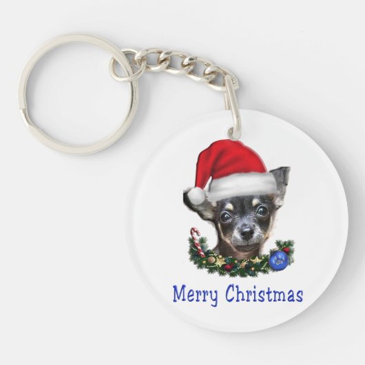 Porte-clés Noël Chihuahua  (Devant)