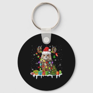 Porte-clés Noël Chouette mignonne Lumières de Noël Reindeer P
