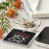 Porte-clés Noël commence avec le Christ Noël chrétien (Devant Droit)