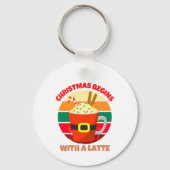 PORTE-CLÉS NOËL COMMENCE AVEC UNE LATTE (Recto)