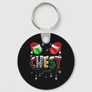 Porte-clés Noël Correspondant Couple Famille Châtaignes 1
