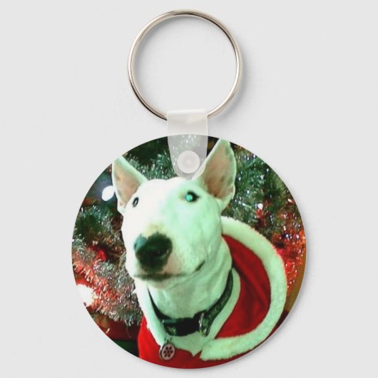 Porte-clés noël de bull terrier (Recto)