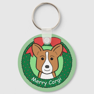 Porte-clés Noël de corgi de Gallois de cardigan