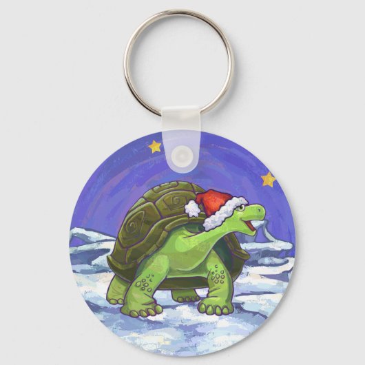Porte-clés Noël de la tortue nocturne étoilée (Recto)