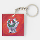 Porte-clés Noël de l'ours polaire sur le rouge (Dos)