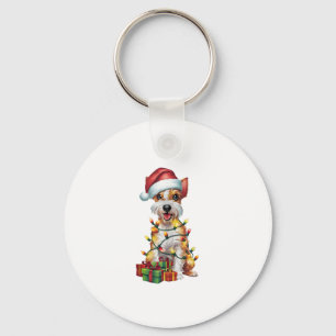 Porte-clés Noël de Noël Lumière Père Noël Silky Terrier Chien