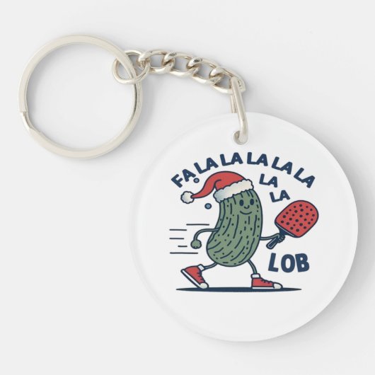 Porte-clés Noël de pickleball (Devant)