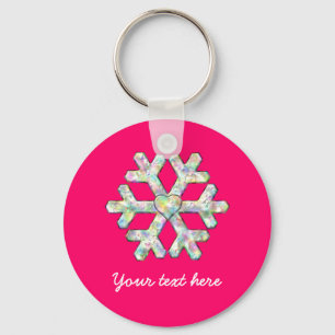Porte-clés Noël de rose de flocon de neige de roses indien