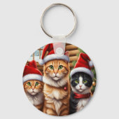 Porte-clés Noël des chatons mignons (Recto)