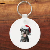 Porte-clés Noël des Schnauzer miniatures (Recto)