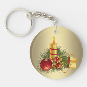 Porte-clés Noël doré