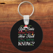 Porte-clés Noël Drôle Cher Père Noël Combien Connaissez-Vous (Recto)