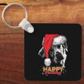 Porte-clés Noël drôle Labrador Joyeux Pawliday (Recto)