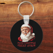 Porte-clés Noël Drôle Trump Père Noël Faire de Noël Super Un (Recto)
