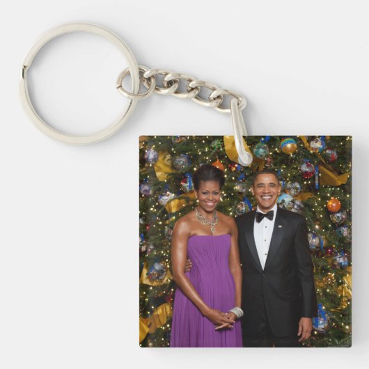 Porte-clés Noël du président Barack Obama et de Michelle (Devant)