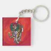 Porte-clés Noël du tigre en rouge (Dos)