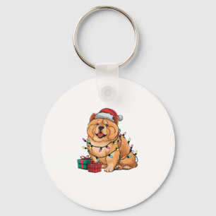 Porte-clés Noël Éclairage Noël Chow Chow Chien Noël