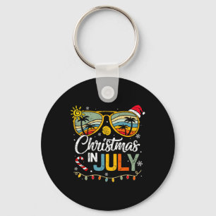Porte-clés Noël en juillet Santa Hat Lunettes de soleil été V