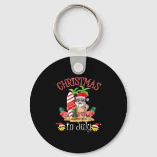 Porte-clés Noël en juillet Santa Vacances d'été à la plage