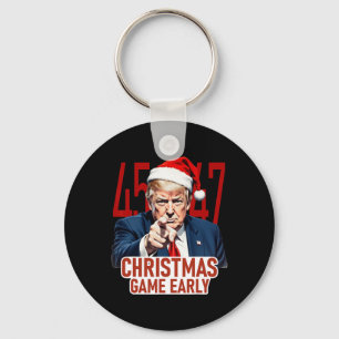 Porte-clés Noël est arrivé tôt drôle Donald Trump Père Noël C