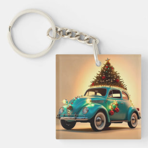 Porte-clés noël et une voiture de collection