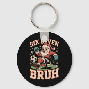Porte-clés Noël Football Santa Drôle 67 Mème Bruh Xmas Pyjama
