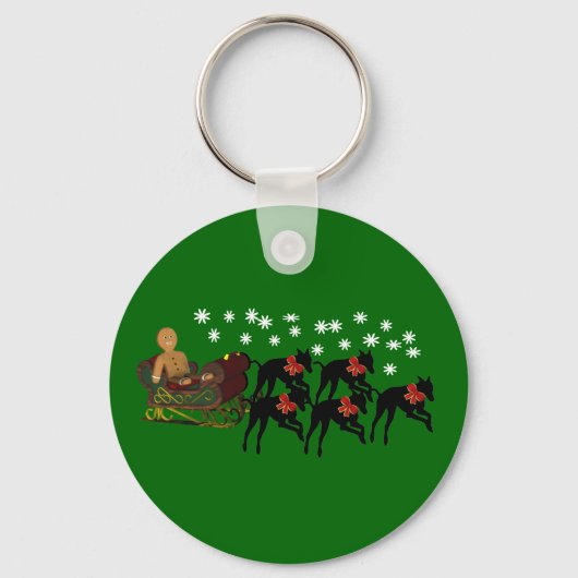 Porte-clés Noël Greyhounds Sleigh Porte - clé de vacances (Recto)