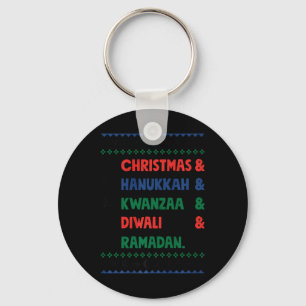 Porte-clés Noël Hanoukka Kwanzaa Diwali Ramadan Funny Ug