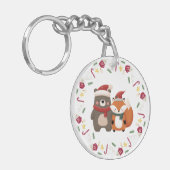 Porte-clés Noël/hiver Mignonne Ours et renard (Devant gauche)