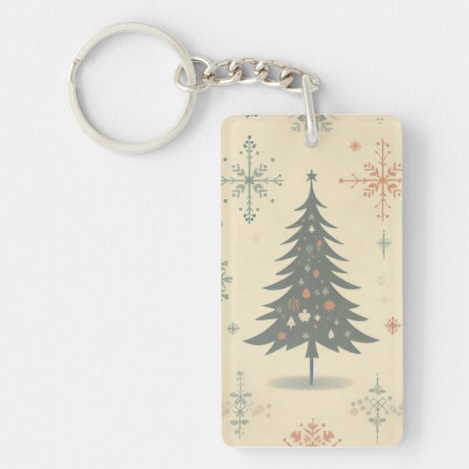 Porte-clés Noël/hiver moderne vintage/rétro (Devant)