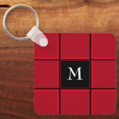 Porte-clés Noël initial unique rouge et noir (Recto)