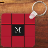Porte-clés Noël initial unique rouge et noir (Verso)