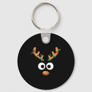 Porte-clés Noël Jolis Bois de Renne Visage Corsets Enroulés E