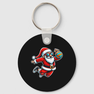 Porte-clés Noël Le Père Noël Joue À Un Volley-ball Drôle Garç