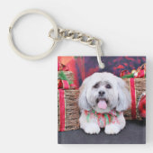 Porte-clés Noël - Lhasa Apso - solo (Devant)