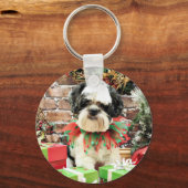 Porte-clés Noël - Lhassa Apso - Parker (Recto)