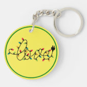 Porte-clés Noël Lumières colorées Aimer Texte-45872 (Dos)